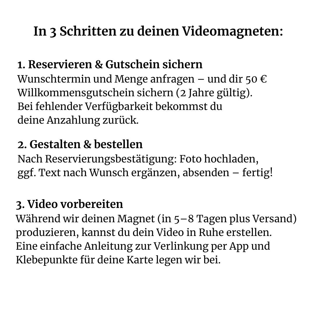 Videomagnete für Einladungs-und Dankeskarten oder Events